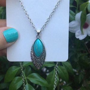 Turquoise Boho Drop Necklace
